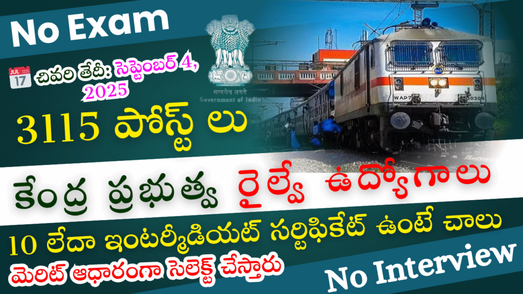 Eastern Railway Apprentice Recruitment 2025 – 3115 Vacancies Apply Online