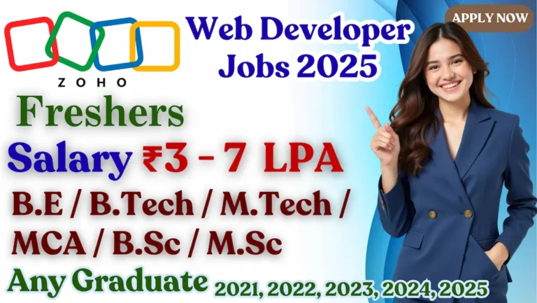 Zoho Web Developer Jobs 2025 | జోహో వెబ్ డెవలపర్ ఉద్యోగాలు | Zoho Hiring Freshers
