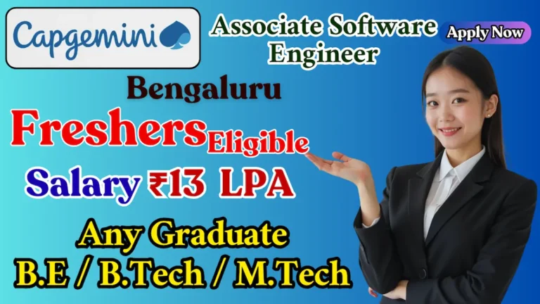 Capgemini Off Campus Drive 2025 | Associate Software Engineer | Apply Now