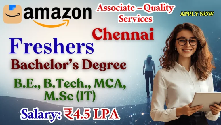 Amazon Recruitment 2025 | Device Associate – Quality Services | Freshers Apply Online in Chennai