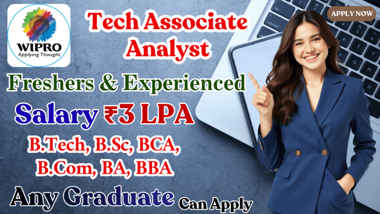 Wipro Tech Associate Analyst Recruitment 2025 – Apply Online | Freshers Eligible | Chennai Job