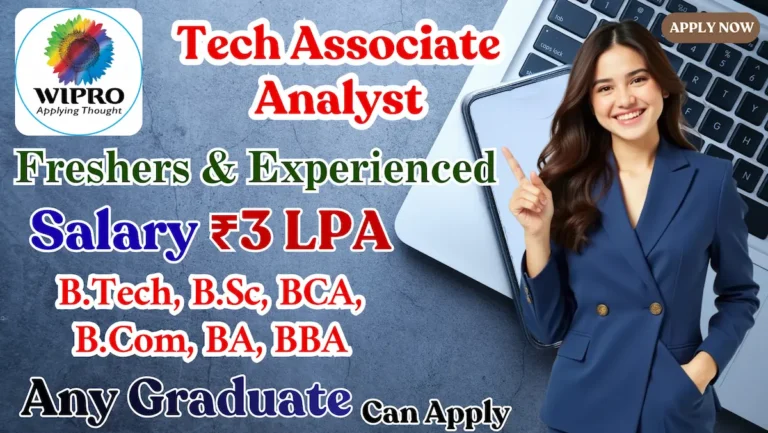 Wipro Tech Associate Analyst Recruitment 2025 – Apply Online | Freshers Eligible | Chennai Job