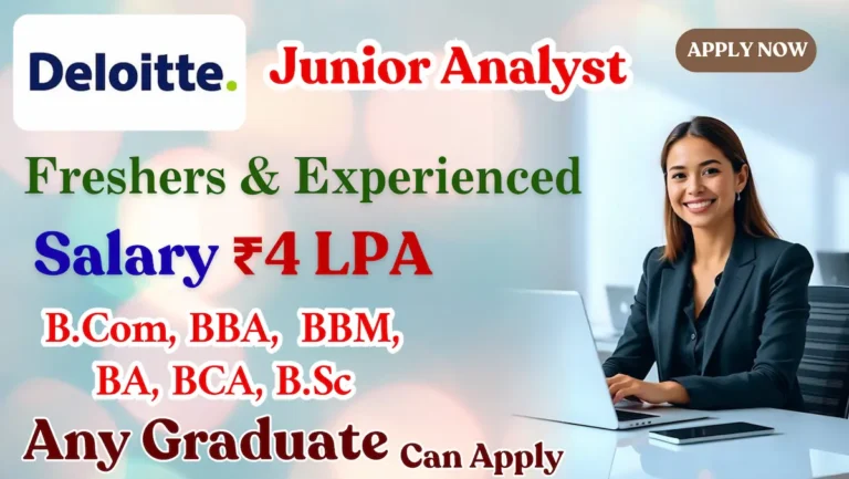 Deloitte Junior Analyst Recruitment 2025 | Financial Crime Investigator | Freshers Apply Online