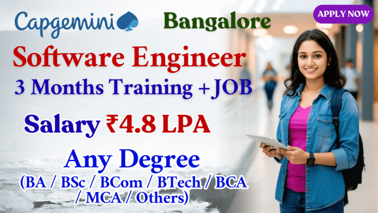 Capgemini Recruitment 2026 | Software Engineer Jobs for Freshers | Any Degree Apply Online