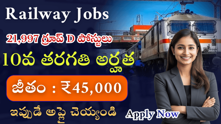 Railway Group D Recruitment 2026: 10th Pass 21,997 Posts Apply Online | RRB Jobs