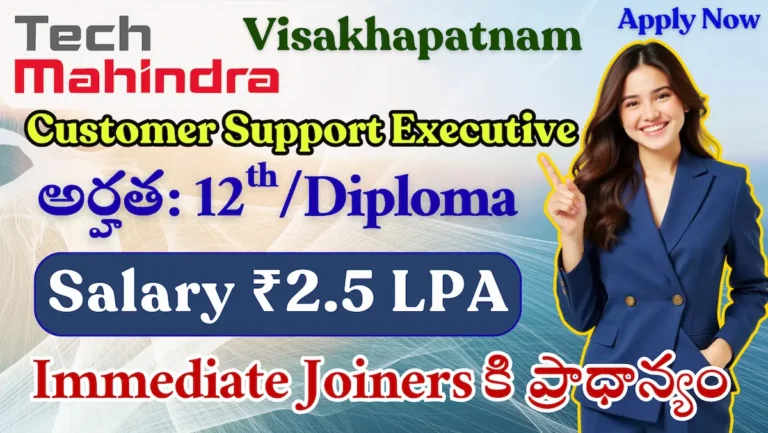 Tech Mahindra Recruitment 2026 Customer Support Executive Visakhapatnam Notification