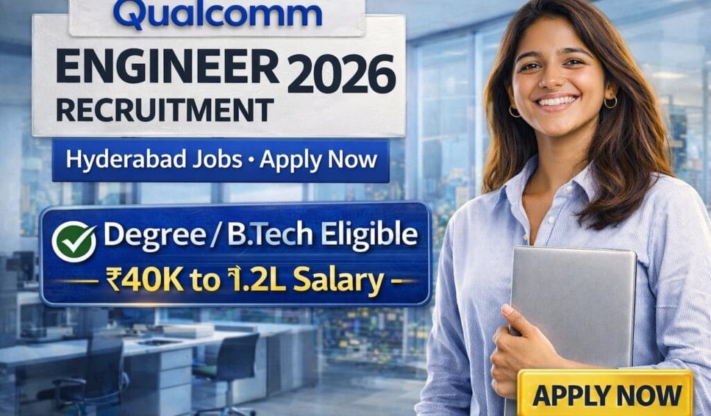 Qualcomm Engineer Recruitment 2026 | Hyderabad Jobs | Degree / B.Tech Eligible