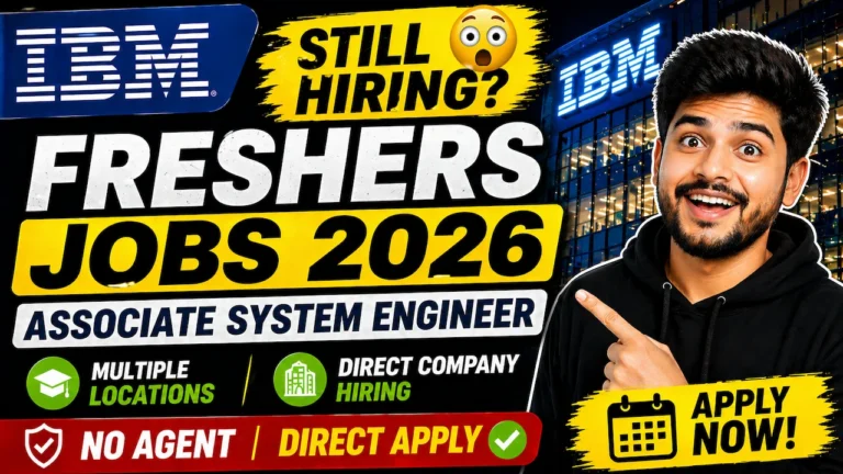 IBM Freshers Hiring 2026 | Associate System Engineer Jobs Apply Online