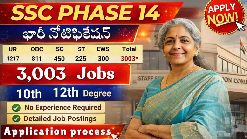 SSC Phase 14 Notification 2026 | 3003 Jobs for 10th, 12th & Degree Candidates