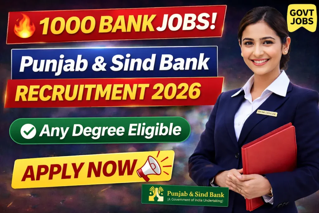 Punjab and Sind Bank Recruitment 2026 – 1000 Bank Jobs